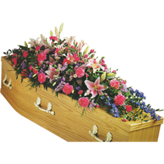 Coffin Spray in Pink with Lilies