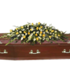 Coffin Spray Yellow Roses and White Lilies