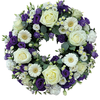 Loose Wreath in Cream and Purple