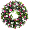 Loose Wreath in Pink and White